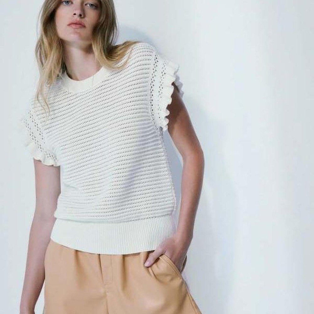 Melissa Nepton Knitted Top Size XS Ivory